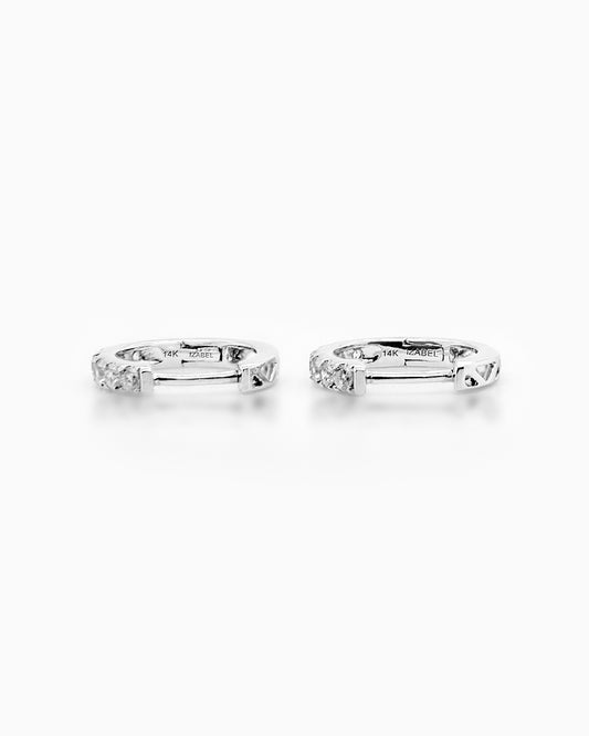 diamond huggie earrings