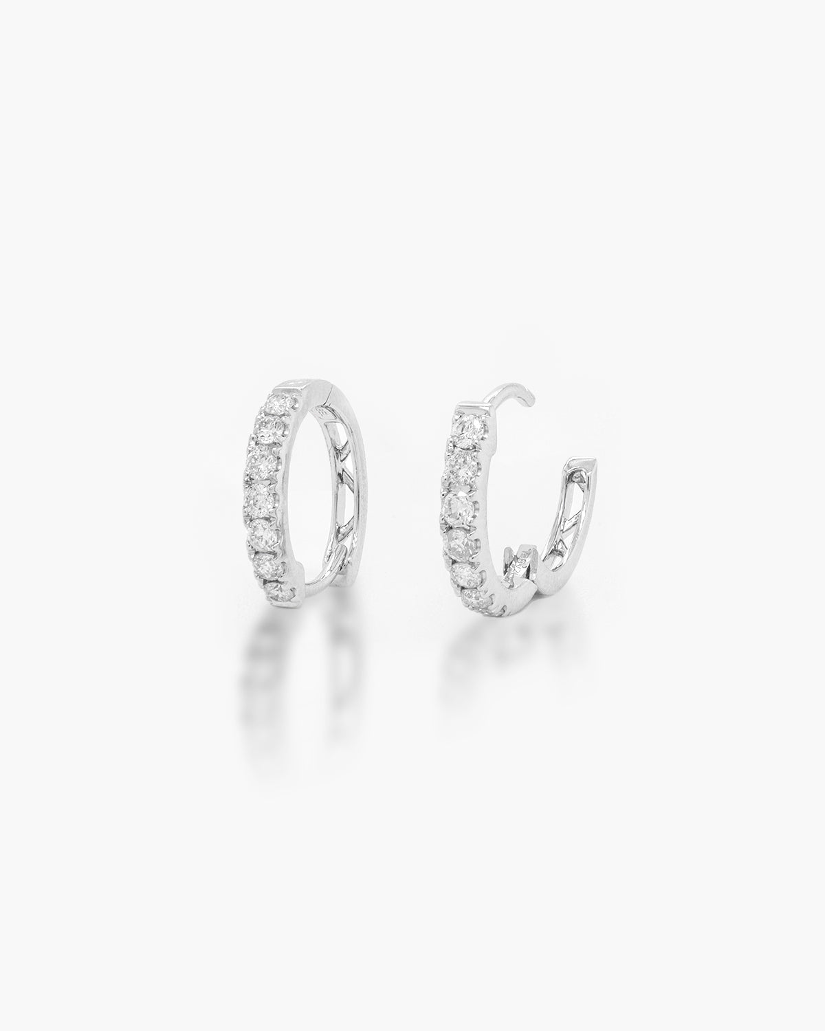 diamond huggie earrings