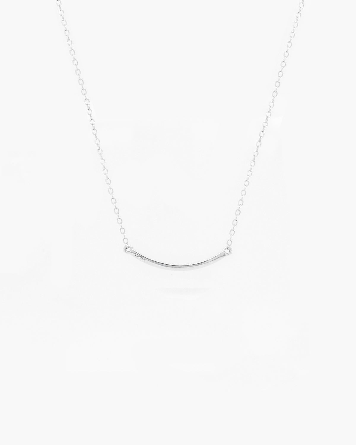 curved diamond bar necklace